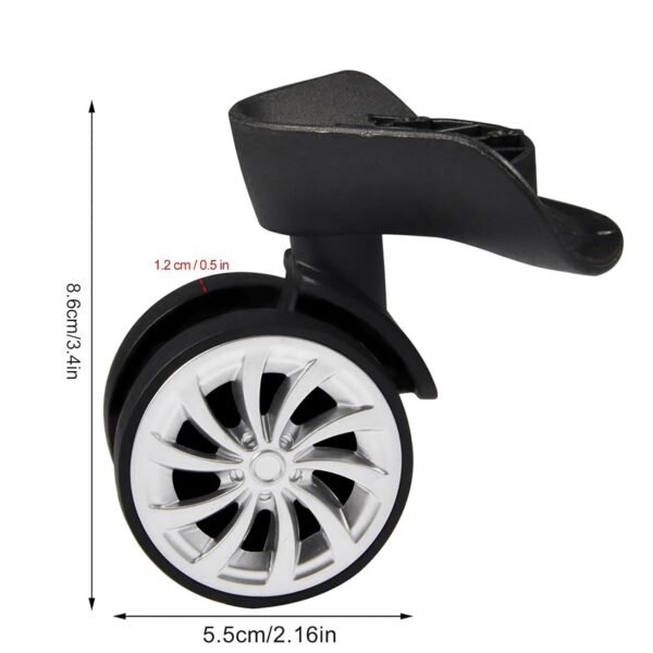 2 Pcs Luggage Wheels Replacement, Travel Suitcase Caster Silent Wheels 360 Swivel Trolley Repair Wheel Suitcase Wheels Replacement with Screw - Image 5