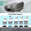 Chiropractic Neck Support Pillow - Cervical Collar - Neck Pain - Lower Back Lumbar Support - Memory Foam Travel Pillow - Grey - Image 3