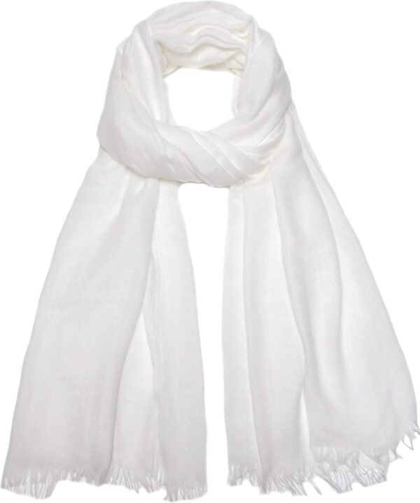 Gragengs Women Summer Scarfs Lightweight Large Long Gauze Shawl Linen Beach Wrap Plain 75”×43”