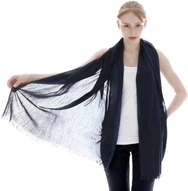 LMVERNA Women Summer Scarf Large Long Line Beach Shawl Lightweight with Fringed Headscarf Gauze Shawl and Wrap - Image 5
