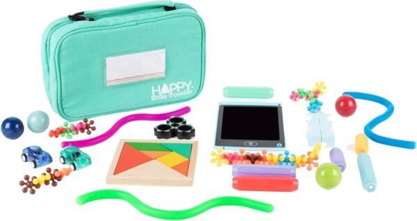Travel Essentials for Kids – All-in-One Activity Kit for Travel, Road Trip Activities for Kids - Hanging Bag, Includes Toys and Activities for Airplanes, Hotels - Boys & Girls, 4-6 Years (Seafoam) - Image 5