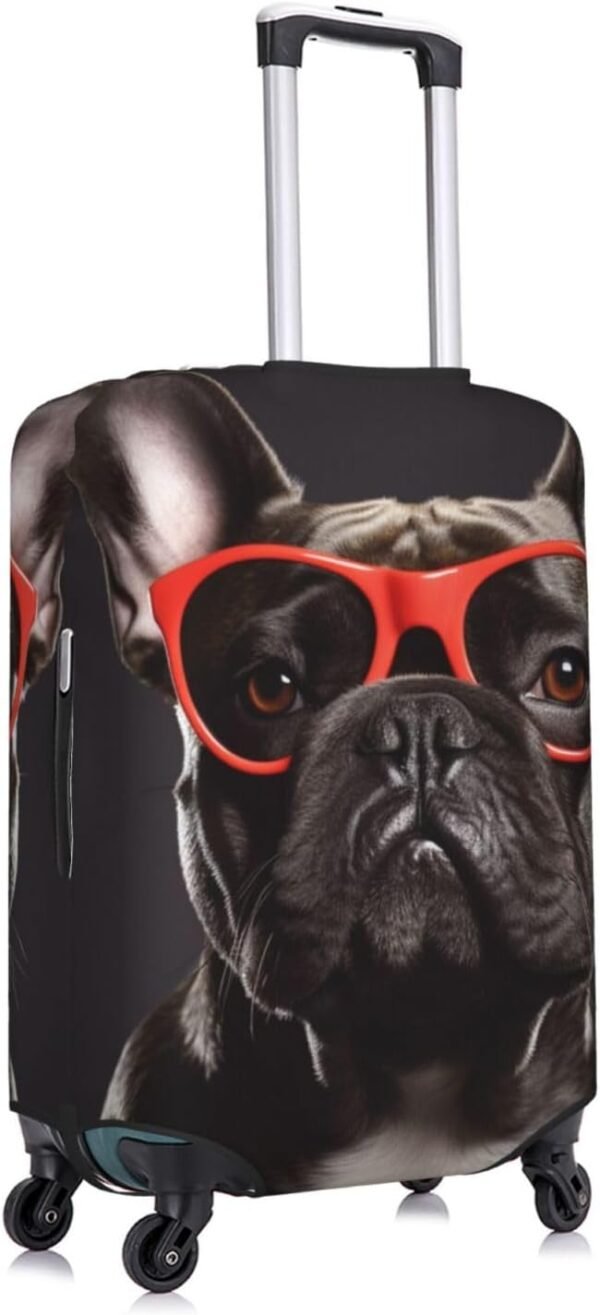 Kururi French Bulldog Print Suitcase Cover Personalized Travel Luggage Cover Trolley Case Cover Travel Luggage Protector Cover Suitable For Travel Business Trip Small - Image 3