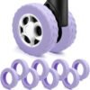 8Pcs Luggage Wheel Covers,Silicone Suitcase Wheel Cover for 2-2.4'' Spinner Wheel,Reusable Carry On Luggage Wheel Protector,Upgrade Suitcase Wheel Protective,Essential Travel Accessories(Purple)