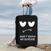 Luggage Covers Don't Touch My Suitcase Luggage Protector, Funny Big Eyes Angry Face Black and White Travel Suitcase Cover Elastic Washable Baggage Case Covers for Suitcase 22-24 Inch - Image 7
