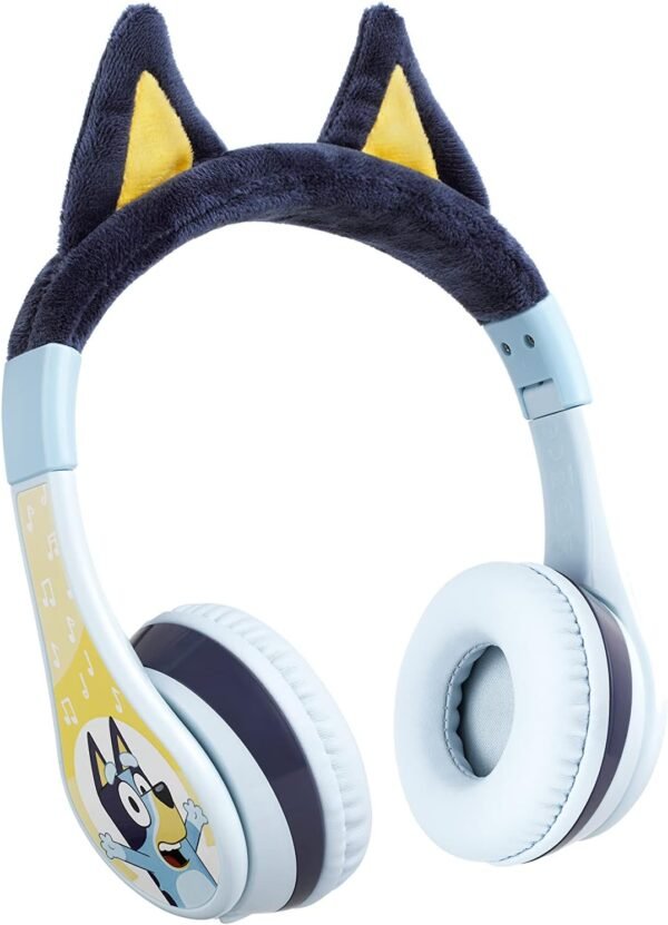 eKids Bluey Bluetooth Headphones for Kids, Wireless Headphones with Microphone includes Aux Cord, Volume Reduced Kids Foldable Headphones for School, Home, or Travel