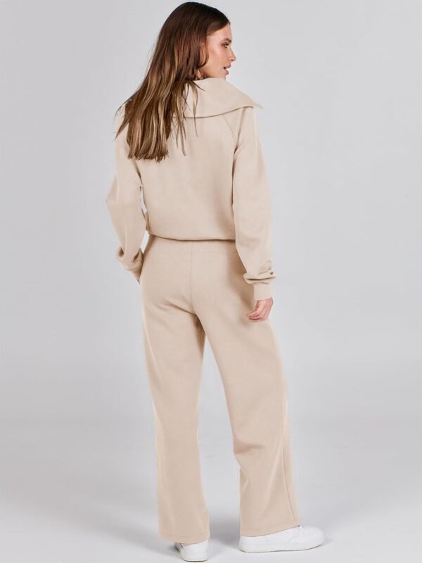 ANRABESS Women 2 Piece Outfits Sweatsuit Oversized Sweatshirt Sweatpants Tracksuit Sweat Lounge Matching Set 2024 Fall Trendy - Image 4
