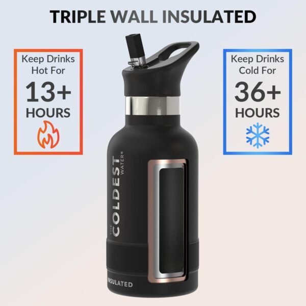 COLDEST Kids Water Bottle for School - 12 oz (Straw Lid), Insulated Stainless Steel Reusable Leak-Proof for Girls, Boys - Image 2