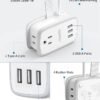 Travel Power Strip with USB Ports, NTONPOWER 2 Widely Outlets 3 USB with 3FT Short Extension Cord Flat Plug, Mini Power Strip Flat Plug, Portable Small Size for Travel Cruise Essentials, White - Image 7