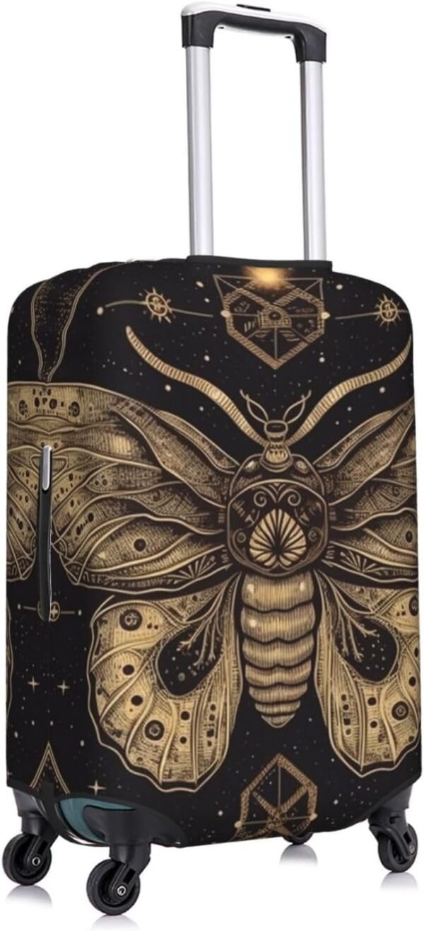 Travel Luggage Cover Moth Suitcase Covers for Luggage Fashion Suitcase Protector Fits 18-32" Luggage, Black, M, Luggage Set - Image 9