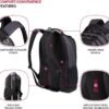 SwissGear Cecil 5505 Laptop Backpack, Dark Grey/Black, 18-Inch - Image 2