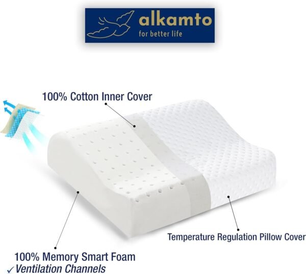Travel & Camping Comfortable Memory Foam Pillow with Extra Cotton Cover – Easy to Carry Portable Bag - Image 7