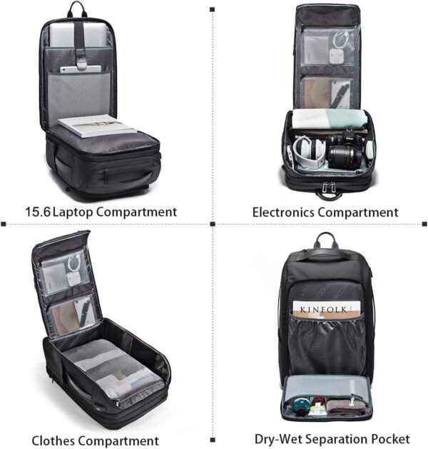 BANGE Travel Backpacks,Weekender Carry On Backpack, Waterproof Men's Business Laptop Backpack for 15.6inch - Image 5
