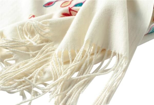 Urban CoCo Women's Embroidered Oversize Tassel Shawl Scarf Wraps for Women - Image 2