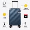 LUGGEX Luggage with Spinner Wheels - Polycarbonate Expandable Hard Shell Suitcase, Carry-On 20-Inch, Black - Image 2