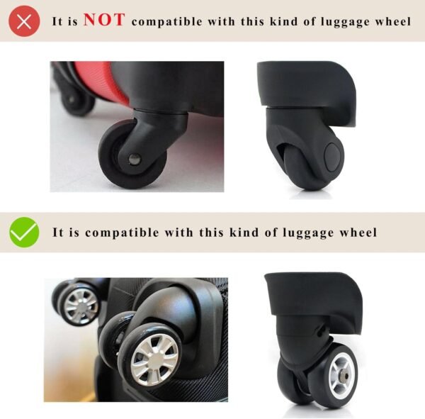 ZhaoCo Luggage Wheel Covers 8Pack Carry on Luggage Wheel Protective Covers for Most 8-Spinner Wheels Travel Luggage Cover (Orange) - Image 3