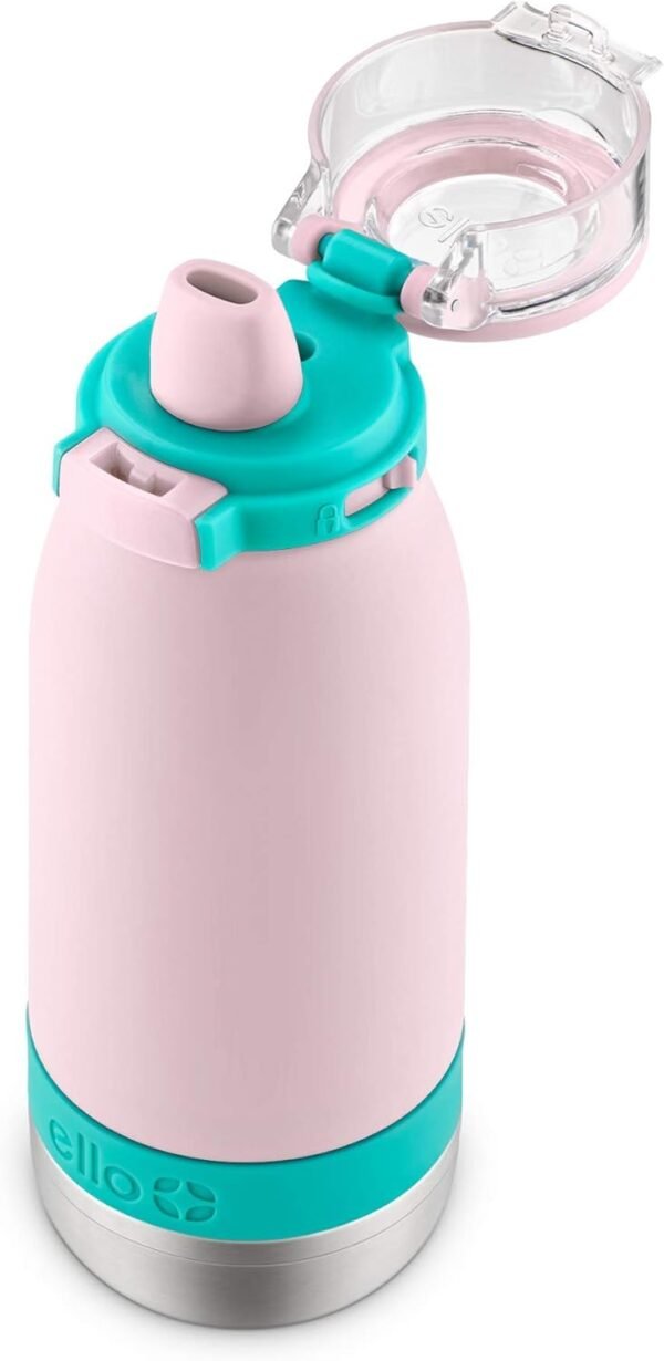 Ello Emma 14oz Vacuum Insulated Stainless Steel Kids Water Bottle with Straw and Built-in Carrying Handle and Leak-Proof Locking Lid for School Backpack, Lunchbox and Outdoor Sports - Image 6