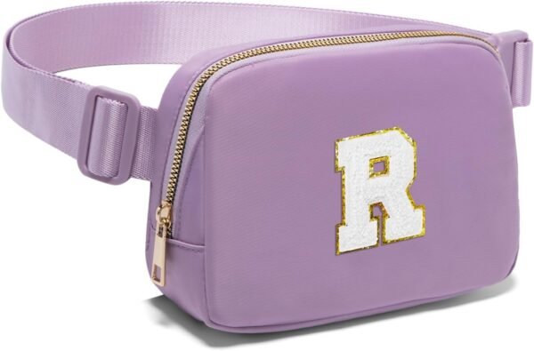 Gitus Birthday Gifts for 8 9 10 11 12 13 Year Old Girls Personalized Fanny Pack Crossbody Bags with Initial Letter Patch Belt Bag for Teen Girls Cute Trendy Stuff Travel Essentials (Lavender-R) - Image 7