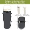 icolor Water Bottle Carrier Bag for Stanley IceFlow Flip Straw Tumbler 20/30oz Stanley IceFlow Mug Carrying Holder Neoprene Sleeve Stanley Cup Accessories Pouch Crossbody Sling for Travel Fitness - Image 2