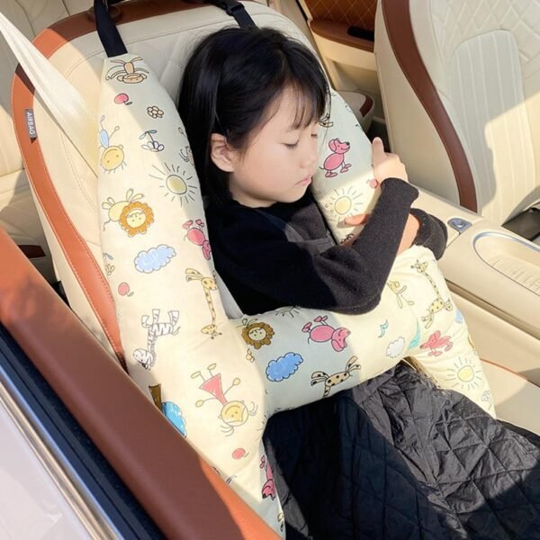 SIQITECHNO Car Travel Pillow for Kids Adults Soft Neck Pillow for Long Journey&Road Trip Washable Breathable Head and Body Support Pillow Car Seat Pillow Car Aircraft Travel Pillow Travel Accessories - Image 2