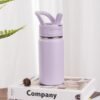 12oz Kids Water Bottle for School, Toddler Water Bottles with Straws, Insulated Water Bottle for Boys&Girls, Stainless Steel Vacuum Insulated Bottle for Kids, Leak-Proof, BPA-Free, Purple - Image 6