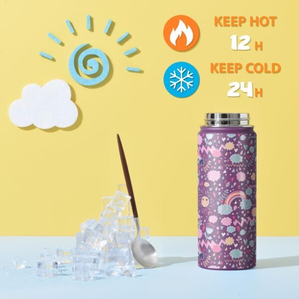 SENDESTAR Metal Insulated Water Bottle - 12oz/18oz BPA-FREE 18/8 Stainless Steel Travel Tumbler Double Wall Vacuum Leak Proof Kids Cup with Straw for Kids, School Boys Girls - Image 3