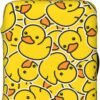 Cute Rubber Ducky Luggage Suitcase Covers Elastic Washable Yellow Cartoon Ducks Luggage Protector Travel Suitcase Protective Cover For Kid And Adult, S (Fit 18-21 Inch Luggage)