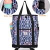 Travel Tote Bags with Trolley Sleeve Expandable Extra Oxford Duffel Bag with Wheels Lightweight Foldable Suitcase - Image 5