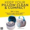 Universal Pillow Packer, Ideal for Carrying Travel Pillow, Compatible with Most Memory Foam Pillows, Perfect for Airplane, Bus, Car, and Train Journey, Travel Essentials, Blue - Image 4
