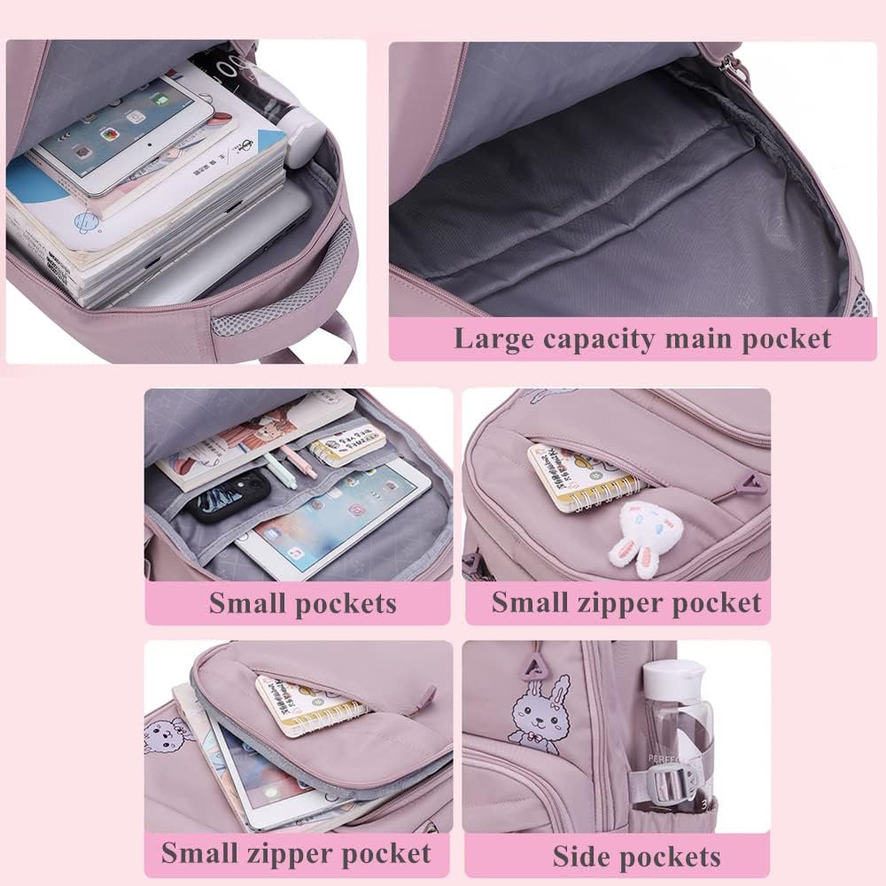 Rolling Backpack for Girls Trolley BookBag with Wheels Elementary and Middle School Luggage Travel Bag - Image 5