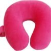Kids Cozy Soft Microfiber Neck Pillow, Compact, Perfect for Plane or Car Travel, Pink