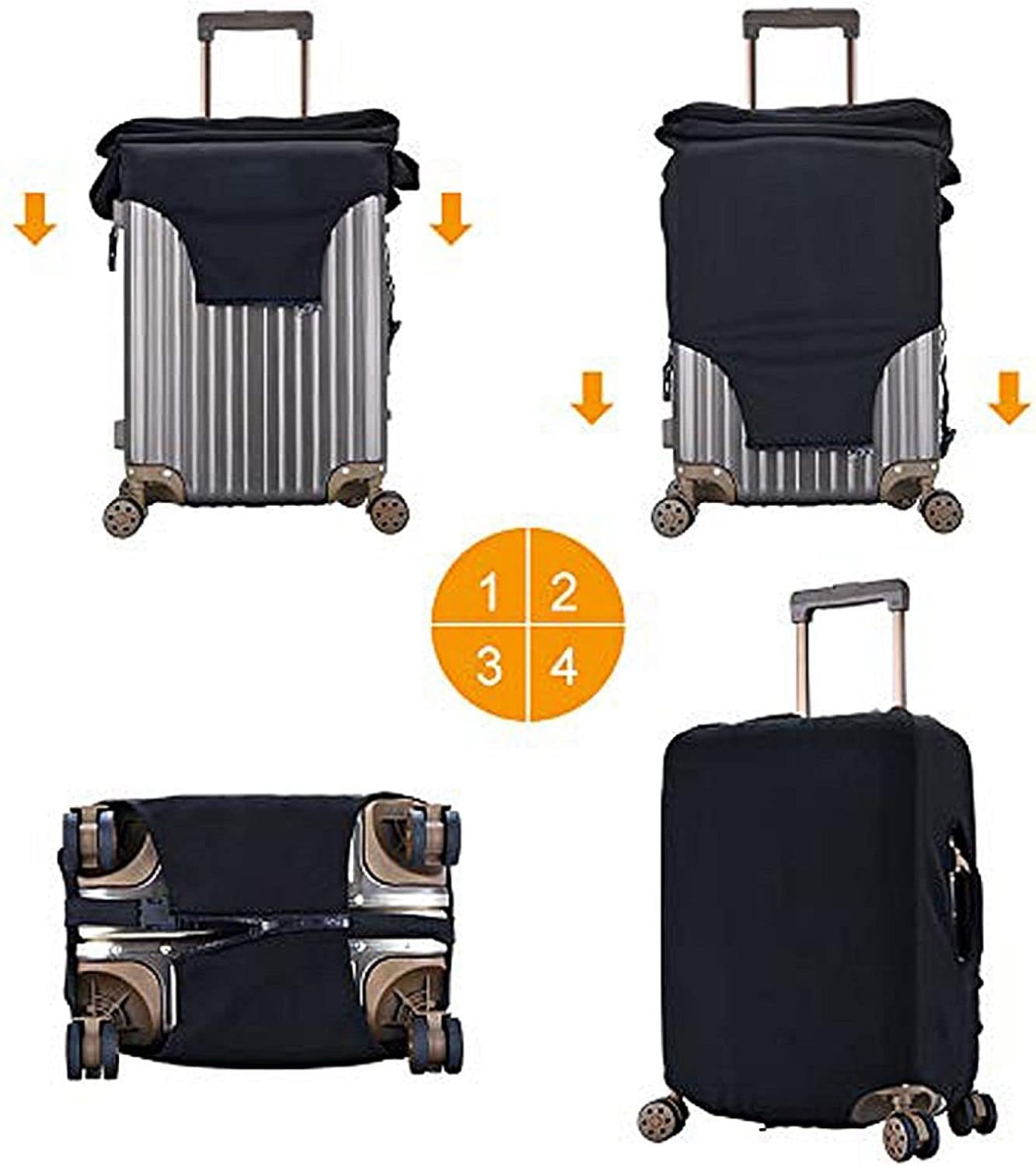 Luggage Cover Elastic Washable Stretch Suitcase Protector Anti-Scratch Travel Suitcase Cover for Kid and Adult, Pink Gold Marble, M (22-24 inch suitcase) - Image 5