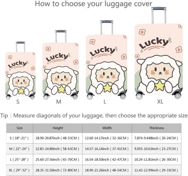 Thickened Luggage Cover18/24/28/32 Inch High Elastic Travel Suitcase Sleeve Spandex Protective Cover (Lucky, L(25'-28" luggage)) - Image 2