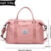 Womens travel bags, weekender carry on for women, sports Gym Bag, workout duffel bag, overnight shoulder Bag fit 15.6 inch Laptop Pink Large - Image 6