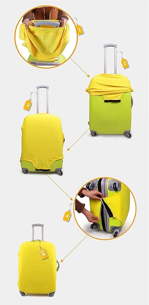 JEOCODY Travel Luggage Cover Cherry Blossom Washable Spandex Travevl Luggage Protector Baggage Suitcase Cover Apply to 18-32 Inch Travel Suitcase - Image 5