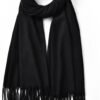 Womens Winter Scarf - Fashion Scarf Shawl with Cashmere Feel, Warm Soft Blanket Scarf Pashmina Shawl and Wrap, Travel Office Winter Wedding, Evening Dresses Large Scarves gifts for women, Black