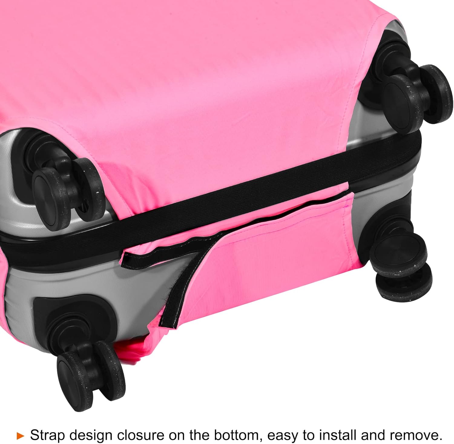 PATIKIL Elastic Silk Travel Luggage Cover, Washable Protective Suitcase Protector Bag Pink for 20 Inch Wheeled Suitcase - Image 4