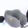 Travel Neck Pillow Memory Foam with Velvet Cover for Relaxing Journeys - Neck Pillow for Airplane,Car,Bus,Train,Comfortably Head Supports, Portable and Washable (Gray) - Image 7