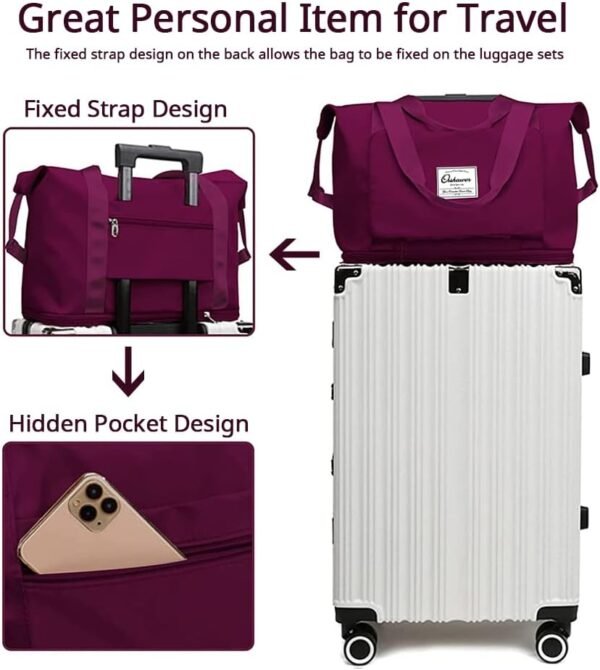 Large Capacity Foldable Travel Bag Expandable Portable Carry on Bag Dry&Wet Separation Sports Duffel Bags - Image 3