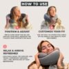 FlyHugz™ Neck Travel Pillow | Memory Foam Neck Pillow for Comfort on Airplane | Compact and Ergonomic Design for Travel, Car Rides, and Home Use | Ideal for Adults and Kids - Image 3