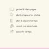 Kunitsa Co. Travel Journal - Guided Notebook for Travelers to Plan & Reflect on Vacations & Trips. Keepsake Travel Gift, Lavender Pink - Image 2