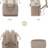 LOVEVOOK Laptop Backpack for Women, 15.6 Inch Work Laptop Bag with USB Port, Fashion Teacher Nurse Backpack Purse, Waterproof Travel Computer Backpack with Organizer Bag, 2PCS, Beige-Khaki - Image 9