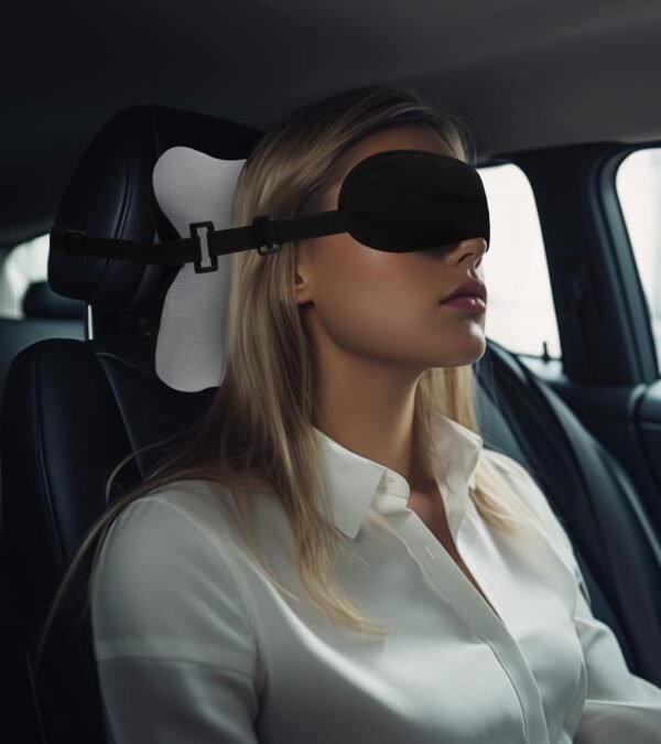 Travel Pillows for Airplanes, Neck Pillow for Sleeping Airplane Pillow with Eye Mask Memory Foam Travel Neck Pillows for Traveling Long Flights Road Trip Car Headrest - Stops Head Bobbing - Image 7