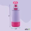 Ello Kids Colby 12oz Stainless Steel Insulated Water Bottle with Straw and Built-In Silicone Coaster Carrying Handle and Leak-Proof Locking Lid for School Backpack, Lunchbox, and Outdoor Sports - Image 4