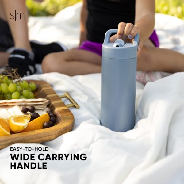 Simple Modern Kids Water Bottle with Straw lid | Insulated Stainless Steel Thermos | Reusable Water Bottles for Girls, School & Sports | Leak Proof & BPA Free | Mesa Collection | 16oz, Sea Glass Sage - Image 6