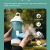 PAWGETHER® Dog Water Bottle with Poop Bag Food Container Shoulder Stap, Built in Bowl No Spill Portable Dog Travel Water Bottle Dispenser (450mL for Water 150mL for Food, Grey) - Image 5
