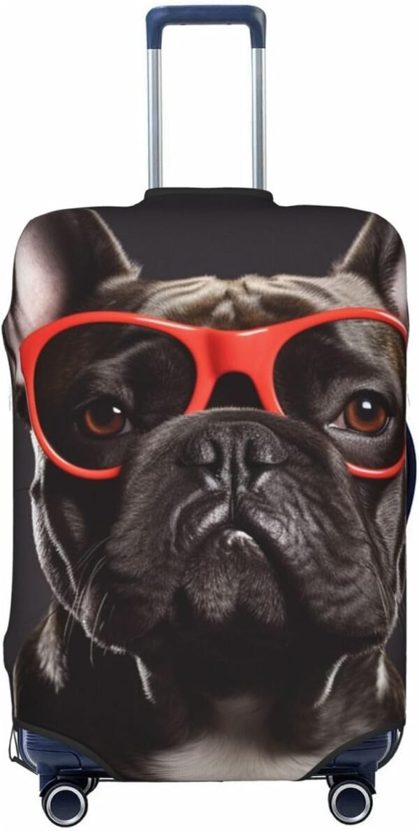 Kururi French Bulldog Print Suitcase Cover Personalized Travel Luggage Cover Trolley Case Cover Travel Luggage Protector Cover Suitable For Travel Business Trip Small