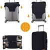 Travel Luggage Cover Spandex Blue Suitcase Protector Bag,Black Letter C Boho Floral Flowers Leaves Dust-Proof Washable Baggage Covers For Wheeled Suitcase Kid Adult,S (For 18-21 Inch Luggage) - Image 7