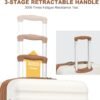 Kono Luggage Expandable 28 Inch Large Checked Luggage, ABS+PC Hardside Trolley Travel Case Hard Shell Suitcase with TSA Lock, Cream Brown - Image 7