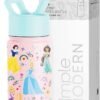 Simple Modern Disney Princess Kids Water Bottle with Straw Lid | Reusable Insulated Stainless Steel Cup for Girls, School | Summit Collection | 14oz, Princess Rainbows