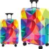 Luggage Cover for Travel Suitcase Protector Anti-scratch, Fits 18-32 Inches, Waterproof Stretchable Thickened Dustproof Spandex Fabric with Zipper (Rainbow, S (19-21 Inch Suitcase))
